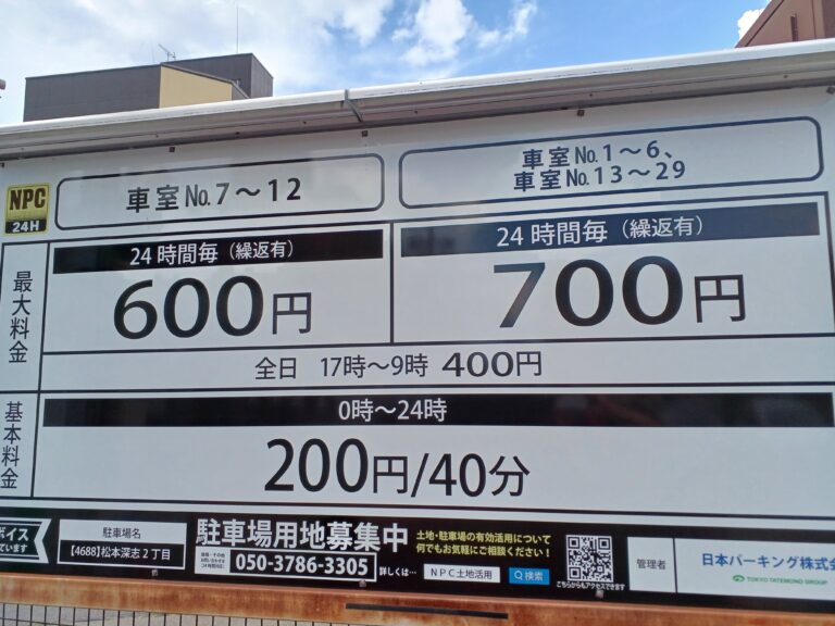 NPC24H松本深志2丁目パーキング　１００えん代行本店がオススメする駐車場